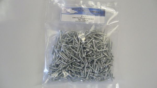 1x6 CSK Pozi BZP Woodscrews 1/2kg Bag