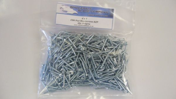 1x4 CSK Pozi BZP Woodscrews 1/2kg Bag